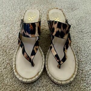 Vince Camuto Animal Print Wedge Sandals